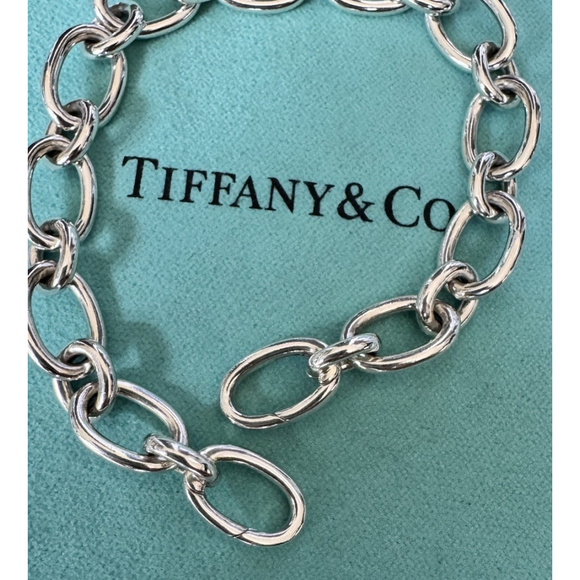 Tiffany & Co Italy 925 Sterling Oval Link 7.5” Clasp Ends - Picture 8 of 13